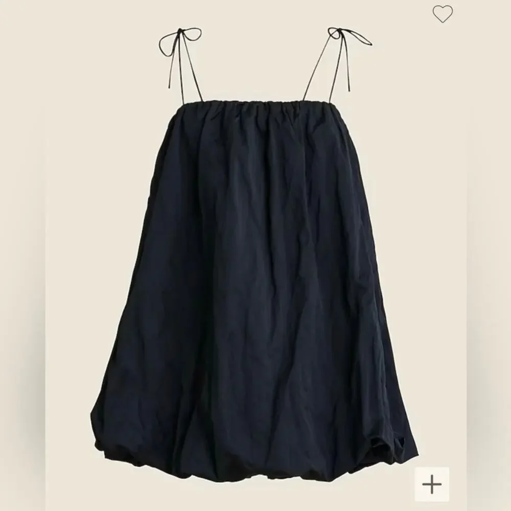 J. Crew Collection Black Satin Mini Bubble Dress - size 4
